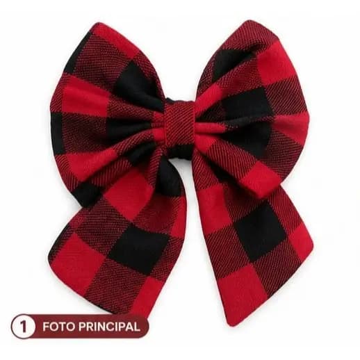 Laço Xadrez Feminino Festa Junina | Presilha de Cabelo Estilo Junino Infantil e Adulto | Laço Casual