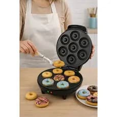 Máquina de Donuts Elétrica 7 Rosquinhas 110V Antiaderente 1200W Rápida Compacta