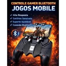 Controle Gamer para Smartphone Bluetooth com Gatilhos Profissionais Resposta Rápida e Ajustável
