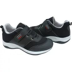 TÊNIS ESCOLAR CASUAL INFANTIL MASCULINO PRETO COM FECHO RÁPIDO E ELÁSTICO