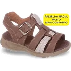SANDÁLIA PAPETE ESCOLAR COLEGIAL  INFANTIL MASCULINA, COR PINHÃO