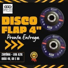 Kit com 25 Peças de Disco Flap 4" Grão 80 Zircônia Lixa Azul Alta Performance e Rendimento 115 mm.