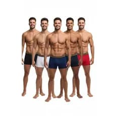 kit 5 Cuecas Boxer Lisa Adulto Malha Peruana 100% Algodão