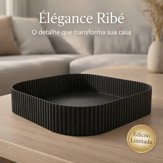 Bandeja Moderna  porta objetos com Revestimento em Costela