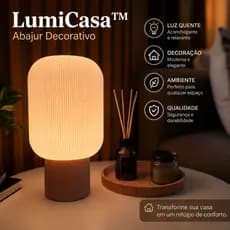 Abajur Decorativo Moderno Luz Quente Para Quarto Sala e Cabeceira