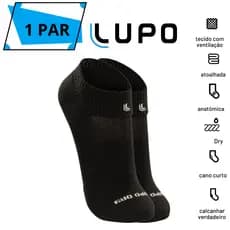 Meia Corrida Cano Curto Lupo Performance Masculino Feminino Dry Fit Poliamida Alta Secagem 03350-003