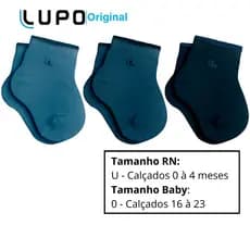 Kit 3 Pares de Meia Infantil Menino e Menina Lupo Baby Meia de Bebê
