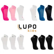 Kit 03 Meia Infantil Lupo Menina E Menino Kids Cano Curto Algodão Original Criança 02725-089 Poliamida