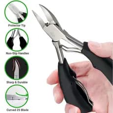 kit com 2/4/6/8 Alicate mola dupla De Cortar Unha Curvado Profissional Aço Inox.