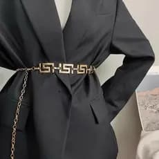 Cintos Feminino Com  Corrente dourado e prata De Metal importado 2024