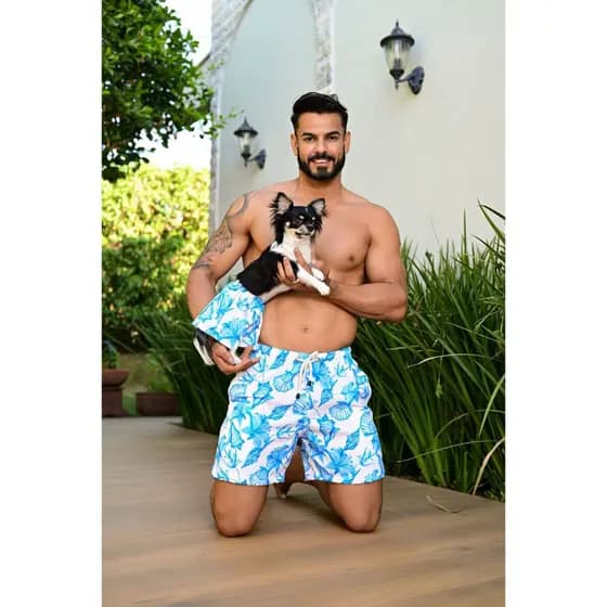 Short mauricinho tactel com elastano estampado