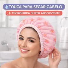 Touca Atoalhada de Microfibra para Secar Cabelo – Seca Rápido e Não Dá Frizz