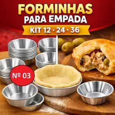 Forma Para Empadas em Metal Resistente Nº3 kit 12, 24 e 36 Uni. – Faça Empadas Perfeitas Fácil e Rápido