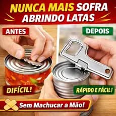 Abridor de Lata Manual Resistente Abre Fácil Sem Esforço Compacto Cozinha