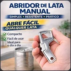 Abridor de Lata Manual Aço Resistente Compacto Multiuso Cozinha Bar