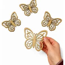 Borboleta Decorativa Vazadinha MDF Cru 10x8cm Aplique Artesanato Quarto Infantil Kit Decoração Casa