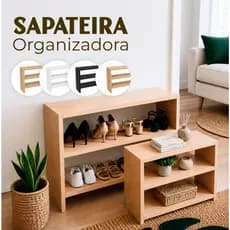 Sapateira Organizadora Branca / Amadeirada / Preta / Crua - 60cm ou 50cm Largura - Quarto Corredor Entrada Lavanderia