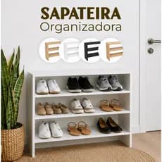 Sapateira Organizadora Grande 5 andares 100% MDF Branca - Preta - Amadeirada - Crua - Tamanhos 70cm | 93cm