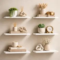 Prateleira MDF Decorativa Branca | Preta | Amadeirada | Crua - SUPORTE INCLUSO - Nicho Sala Quarto Cozinha Lavanderia