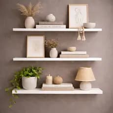 Kit 3 Prateleiras Decorativas Em MDF Premium - Branco | Preto | Amadeirado | Cru - Nicho Sala Quarto Cozinha Banheiro