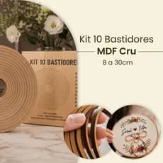 Kit 10 Bastidores MDF Cru 6mm Para Bordado Artesanato Decoração 8 a 30cm Profissional Bordados manuais Macramê Crochê