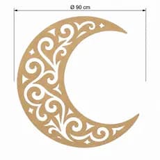 Meia Lua MDF 6mm com efeito vazado Arabescos
