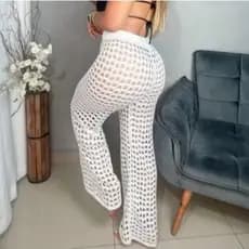 Calça Saida de praia trico novidade Calça Line