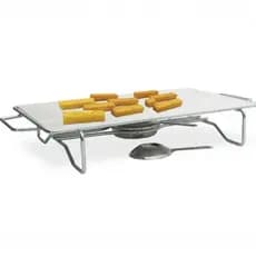 Rechaud Retangular Grande Cromada Chapa Alumínio 380x240mm
