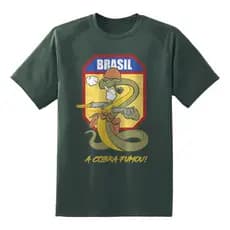 Camiseta Camisa Força Expedicionária Brasileira FEB A Cobra Fumou Militar