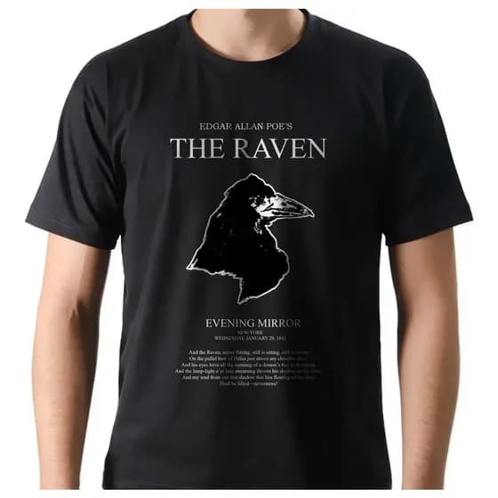 Camiseta Camisa Literatura Livro Conto Corvo Edgar Allan Poe