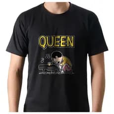 Camiseta Camisa Banda Rock Queen Freddie Mercury Snoopy 100% Algodão