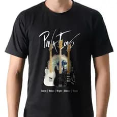 Camiseta Camisa Banda Rock Pink Floyd Instrumentos Algodão
