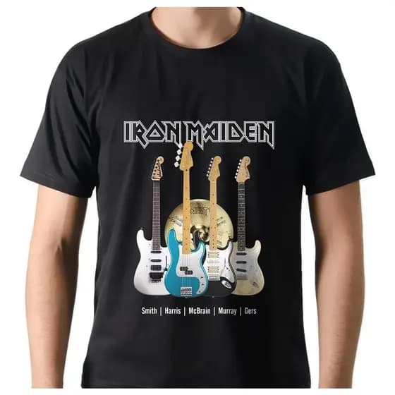 Camiseta Camisa Banda Rock Iron Maiden Instrumentos Algodão