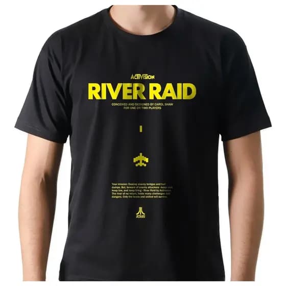 Camiseta Geek Jogo Game River Raid Atari 100% Algodão
