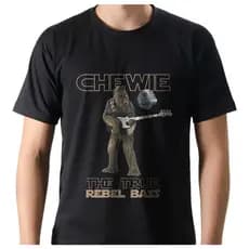 Camiseta Camisa Baixista Humor Chewbacca Star Wars Algodão