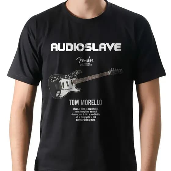 Camiseta Banda Rock Audioslave Guitarra Tom Morello 100% Algodão