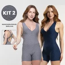 Kit 2 Macaquinhos Academia Feminino – Bolha Costas Cruzadas Estiloso e Confortável