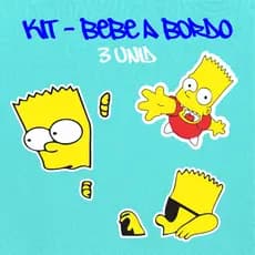 KIT - ADESIVO VINIL - BART SIMPSONS - 3 unid - 10 CM  MOTO,BICICLETA,SKATE,NOTEBOOK,ESPELHO,STICKER