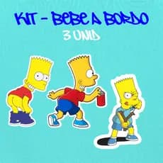 KIT - ADESIVO VINIL - BART SIMPSONS 5 - 3 unid - 10 CM  MOTO,BICICLETA,SKATE,NOTEBOOK,ESPELHO,STICKER