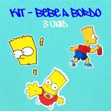 KIT - ADESIVO VINIL - BART SIMPSONS 6 - 3 unid - 10 CM  MOTO,BICICLETA,SKATE,NOTEBOOK,ESPELHO,STICKER