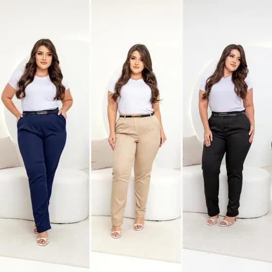 CALÇA SOCIAL ALFAIATARIA MODELO ELEGANTE (ACOMPANHA CINTO )