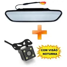 Retrovisor LCD com Câmera de Ré Veicular Monitor 4.3 Universal