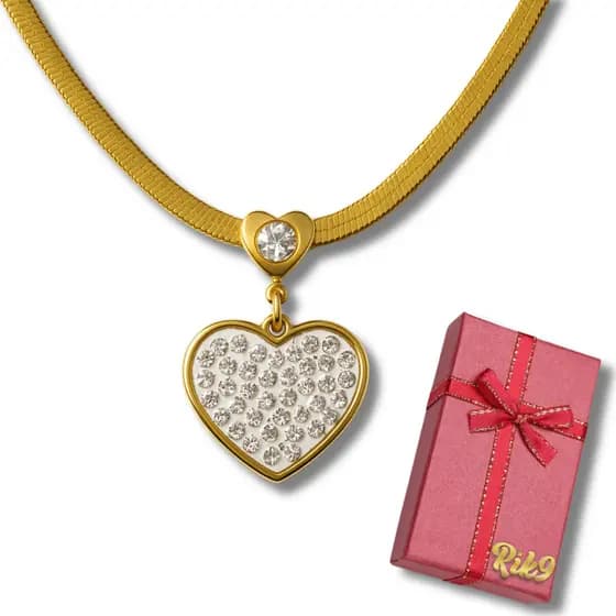 Gargantilha Premium Feminina Coração Zirconia