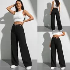 Calça Wide Leg Feminina  Alfaiataria Varias Cores Lançamento Pantalona