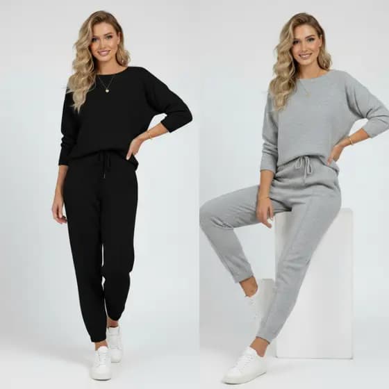 Conjunto Lanzinha Feminino Calça e Blusa Lã Outono Inverno Primavera Level