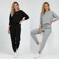 Conjunto Lanzinha Feminino Calça e Blusa Lã Outono Inverno Primavera Level