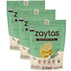 Kit 3 Zaytas Alecrim E Flor De Sal Lascas Crocantes Sem Glúten 80g