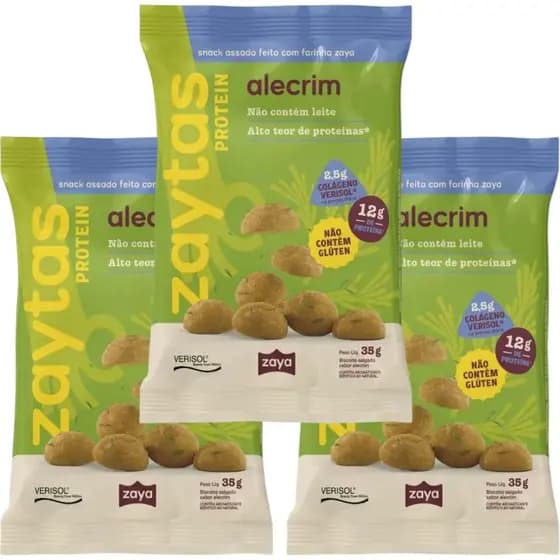 Kit 3 Zaytas Alecrim Protein Zaya S/ Glúten 35g