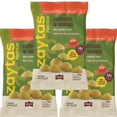 Kit 3 Zaytas Protein Cebola & Salsa S/ Glúten S/ Lactose 35g