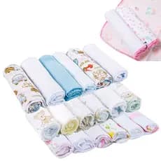 Kit 2 Pacotes Pano De Boca Bebê Infantil Paninho 30x30cm C/ 6 Unid Cada Papi